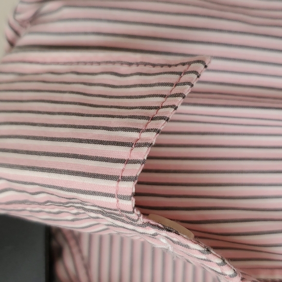 Pink/grey striped Gap maternity shirt dress with pockets in size medium, NWT - Picture 7 of 14